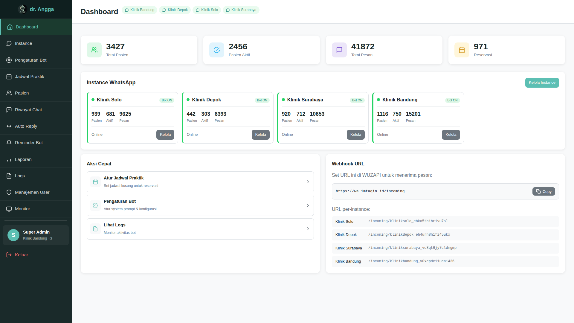WA-KLINIK - WhatsApp Clinic Management System