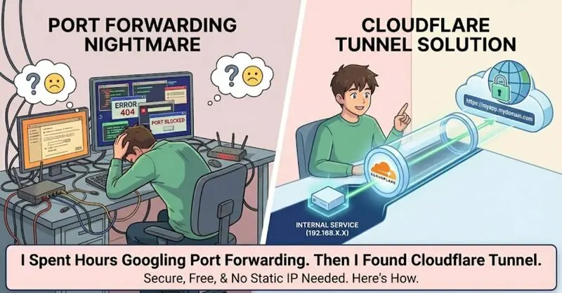 I Spent Hours Googling Port Forwarding. Then I Found Cloudflare Tunnel