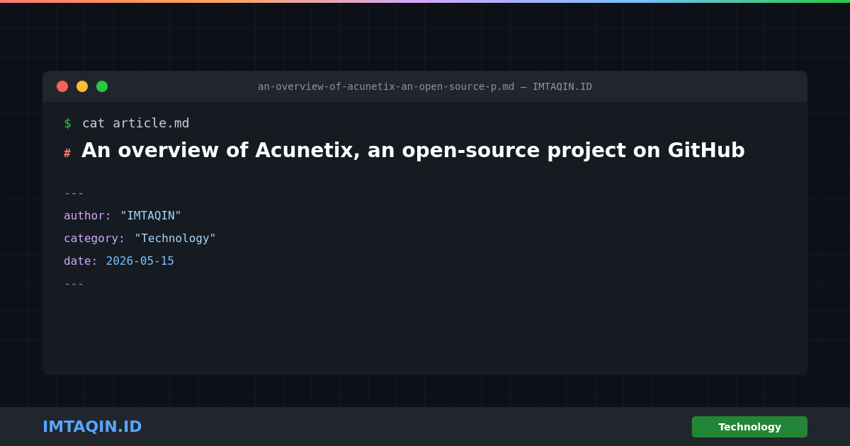An overview of Acunetix, an open-source project on GitHub