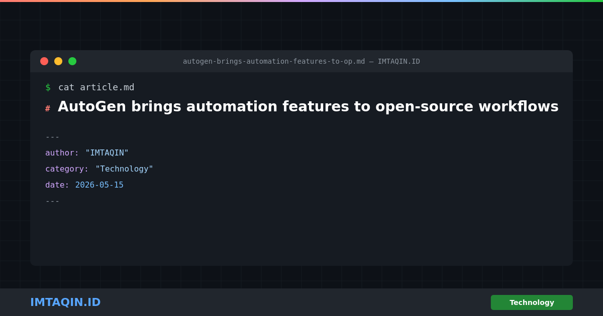 AutoGen brings automation features to open-source workflows