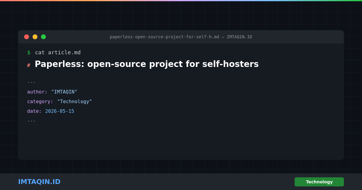 Paperless: open-source project for self-hosters