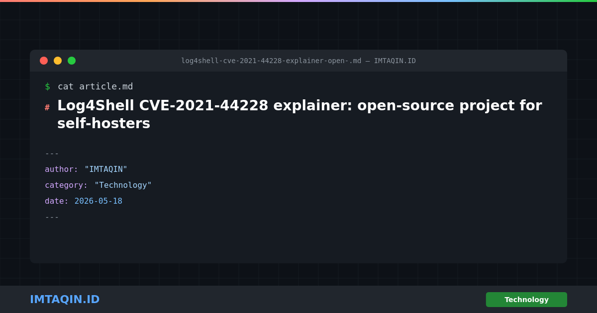 Log4Shell CVE-2021-44228 explainer: open-source project for self-hosters