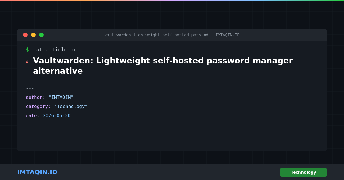 Vaultwarden: Lightweight self-hosted password manager alternative