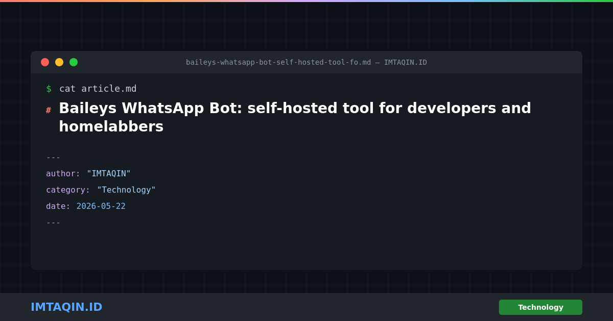 Baileys WhatsApp Bot: self-hosted tool for developers and homelabbers