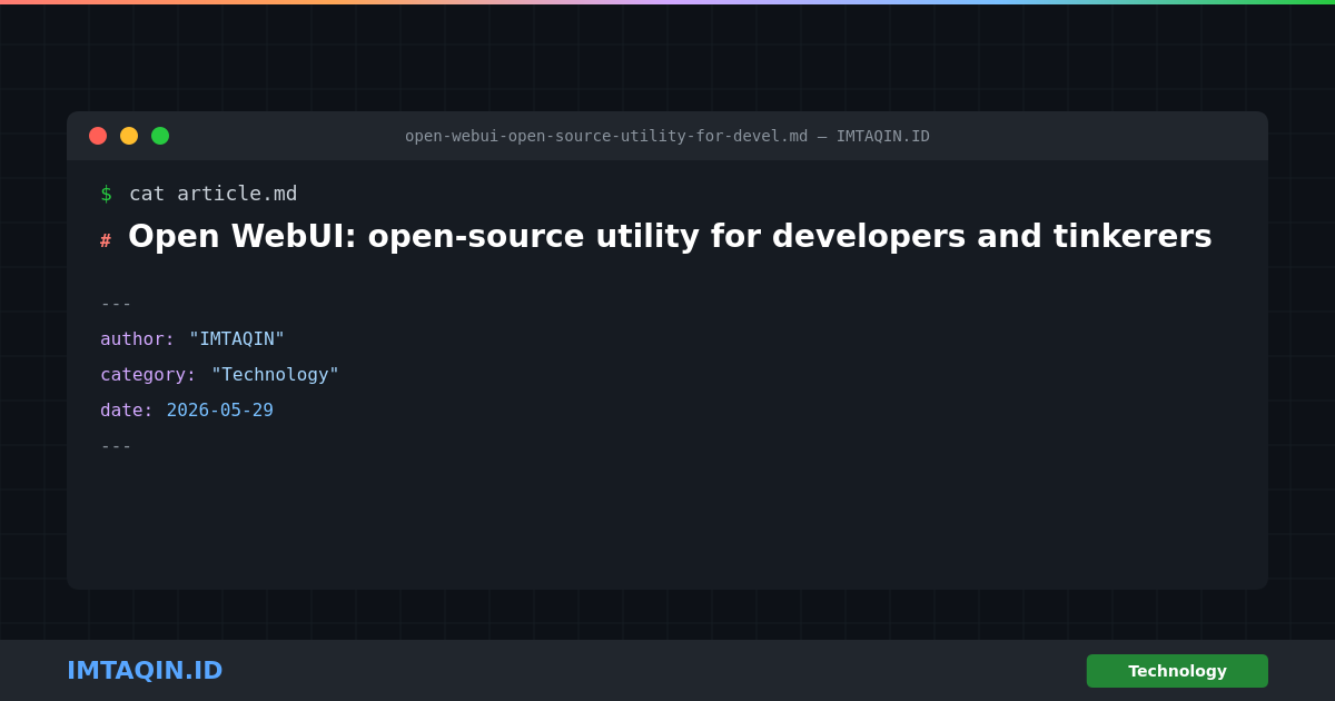 Open WebUI: open-source utility for developers and tinkerers