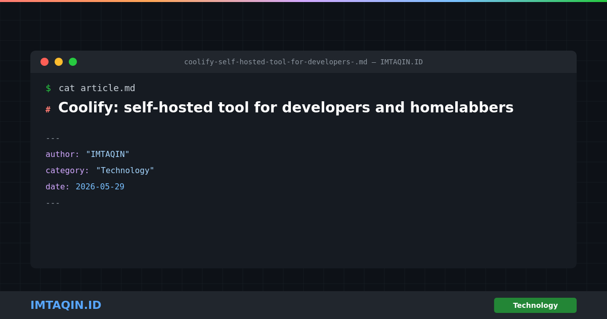 Coolify: self-hosted tool for developers and homelabbers