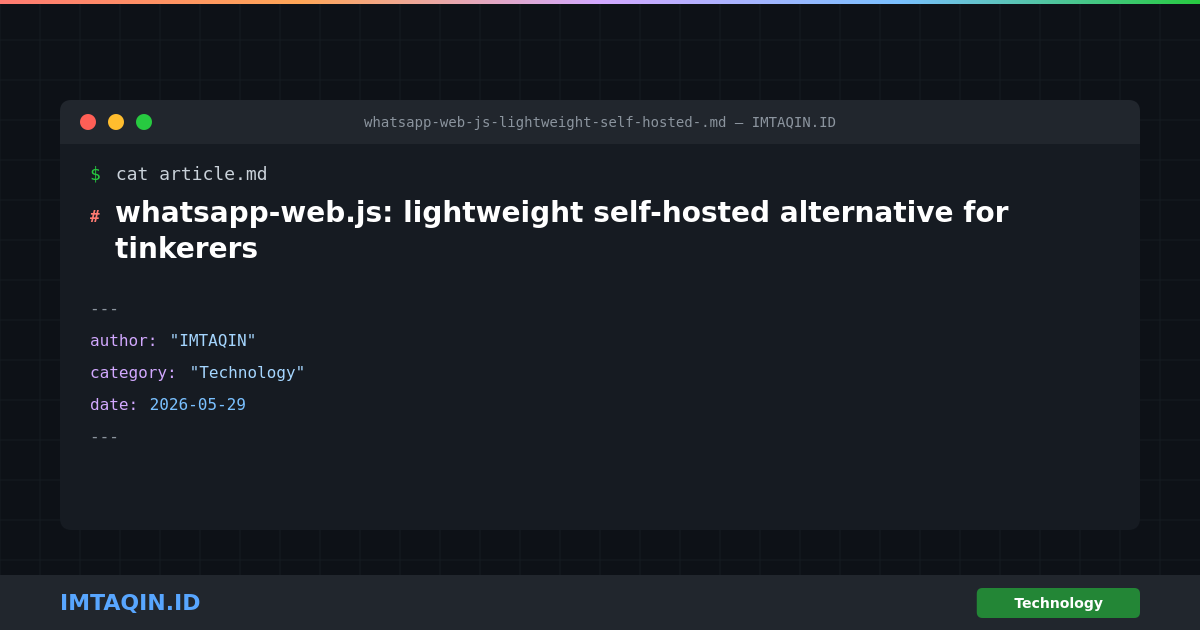 whatsapp-web.js: lightweight self-hosted alternative for tinkerers