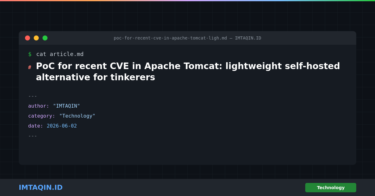 PoC for recent CVE in Apache Tomcat: lightweight self-hosted alternative for tinkerers