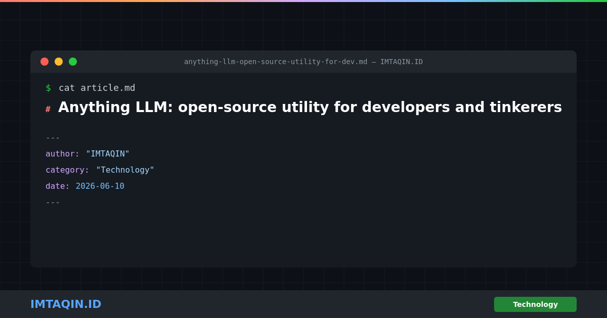 Anything LLM: open-source utility for developers and tinkerers