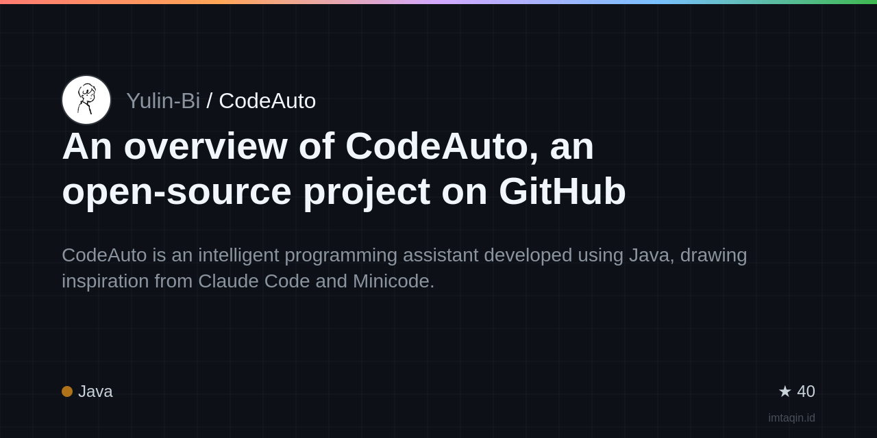 An overview of CodeAuto, an open-source project on GitHub