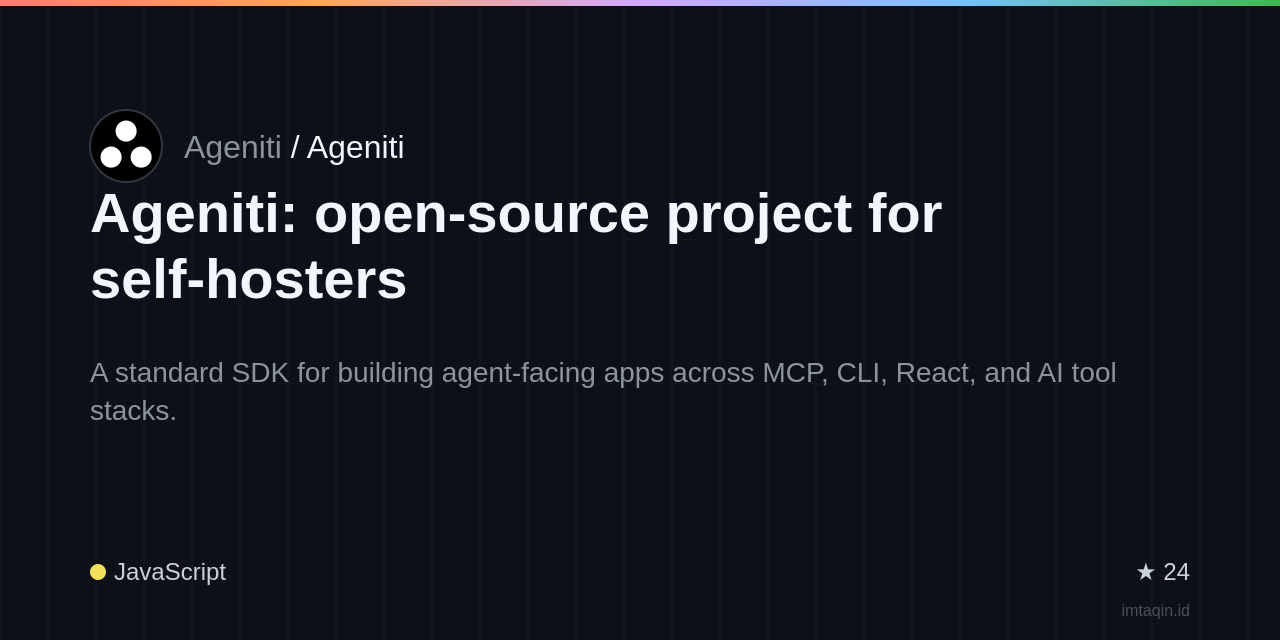 Ageniti: open-source project for self-hosters