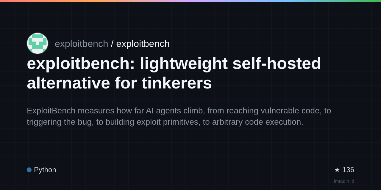 exploitbench: lightweight self-hosted alternative for tinkerers