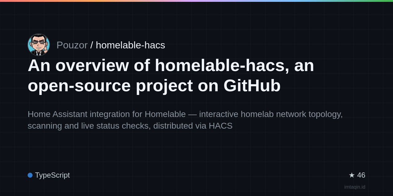 An overview of homelable-hacs, an open-source project on GitHub