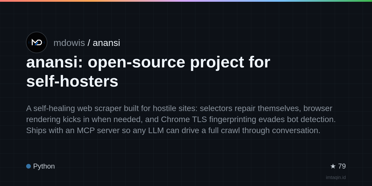 anansi: open-source project for self-hosters