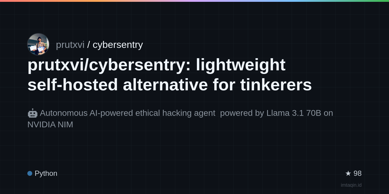 prutxvi/cybersentry: lightweight self-hosted alternative for tinkerers