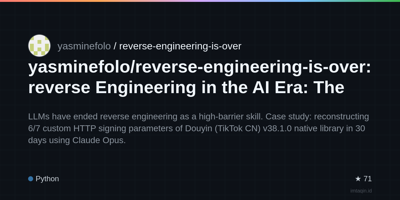 yasminefolo/reverse-engineering-is-over: reverse Engineering in the AI Era: The End of Barriers