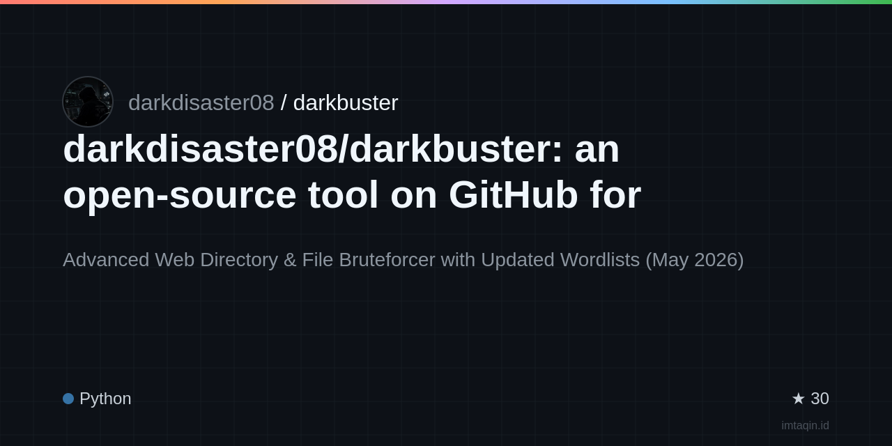 darkdisaster08/darkbuster: an open-source tool on GitHub for self-hosters