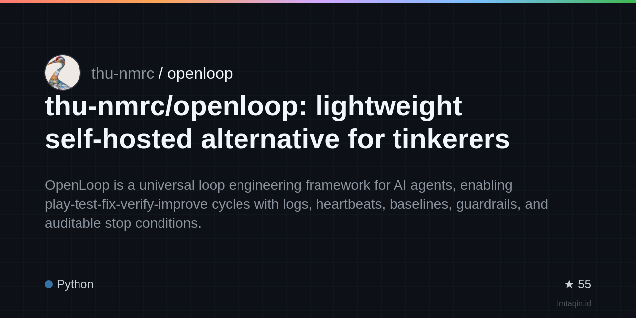 thu-nmrc/openloop: lightweight self-hosted alternative for tinkerers