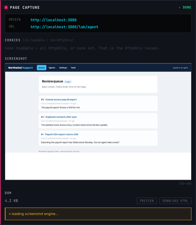 Page Capture blind-XSS loot