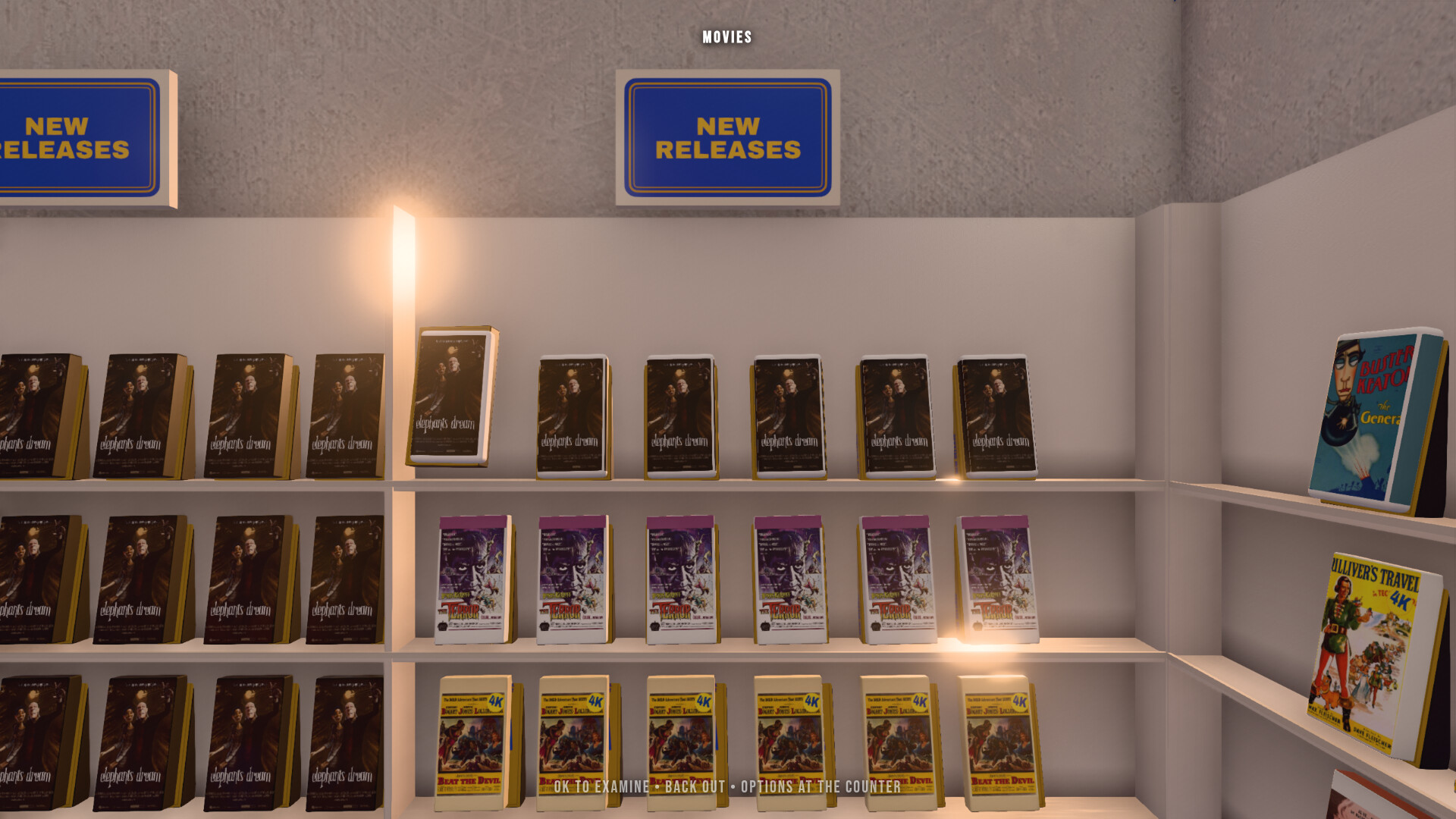 The New Releases wall
