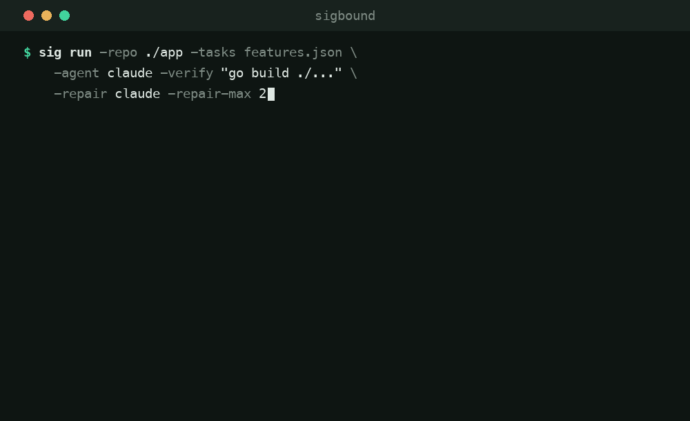 Self-repair: a failed build is fixed and re-verified before landing