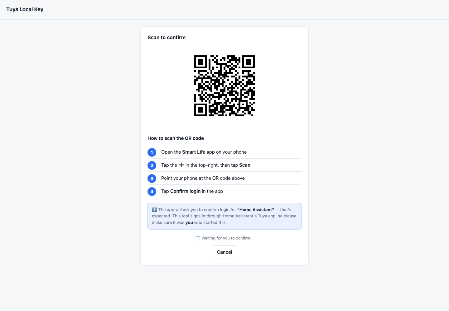 QR login screen