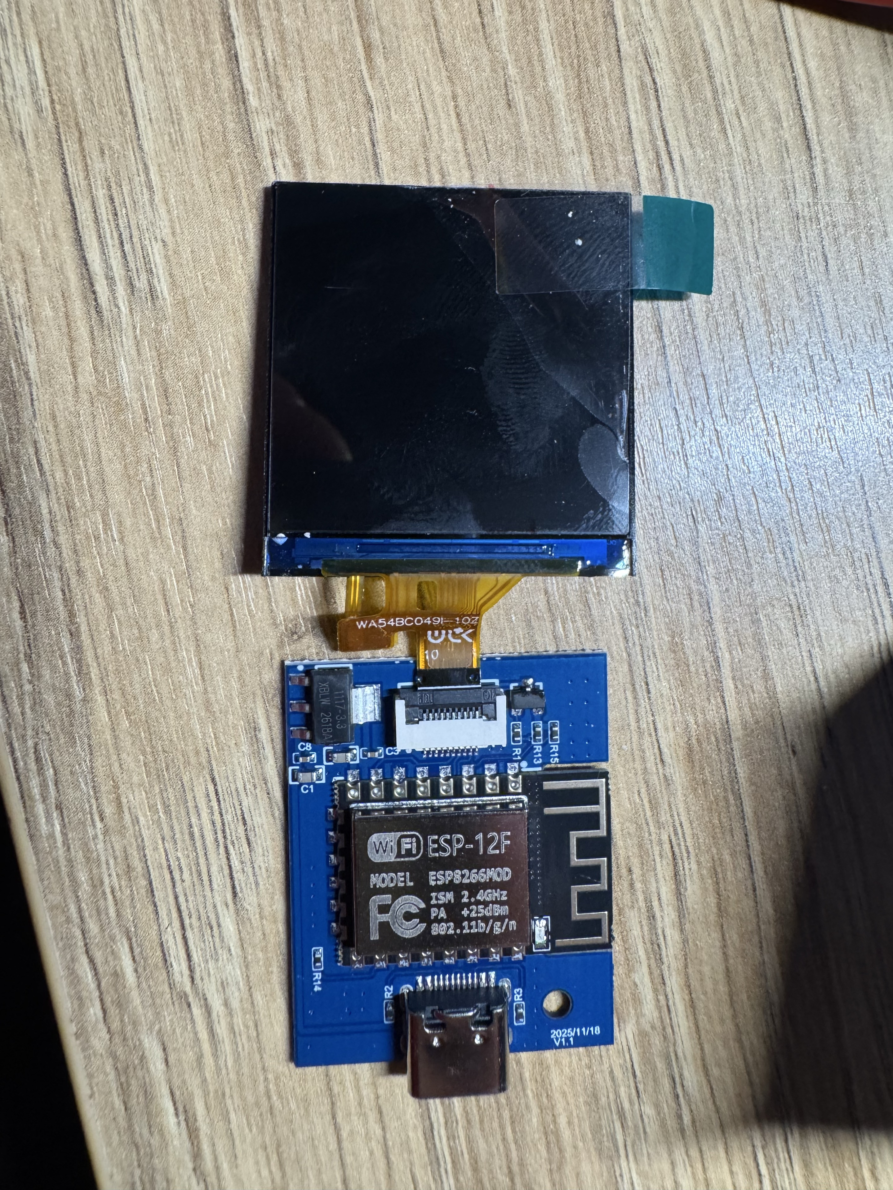 ESP-12F and the display inside the clock