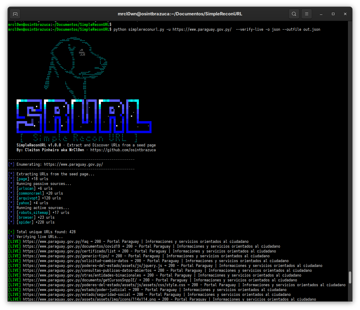python simplereconurl.py -u https://argentina.gob.ar/