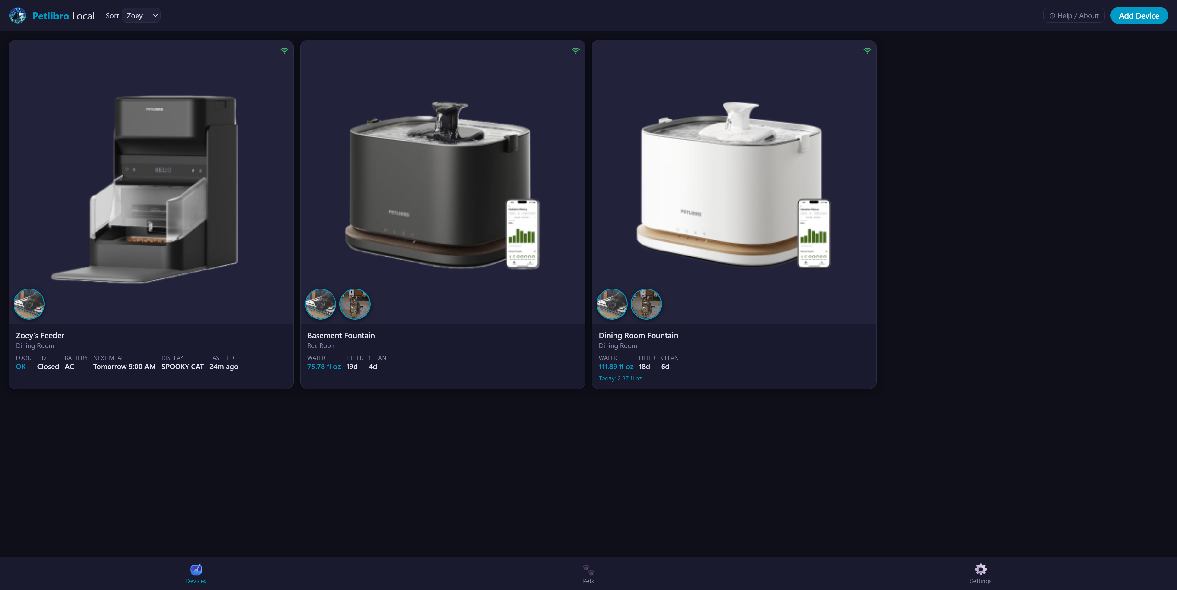 Devices Page