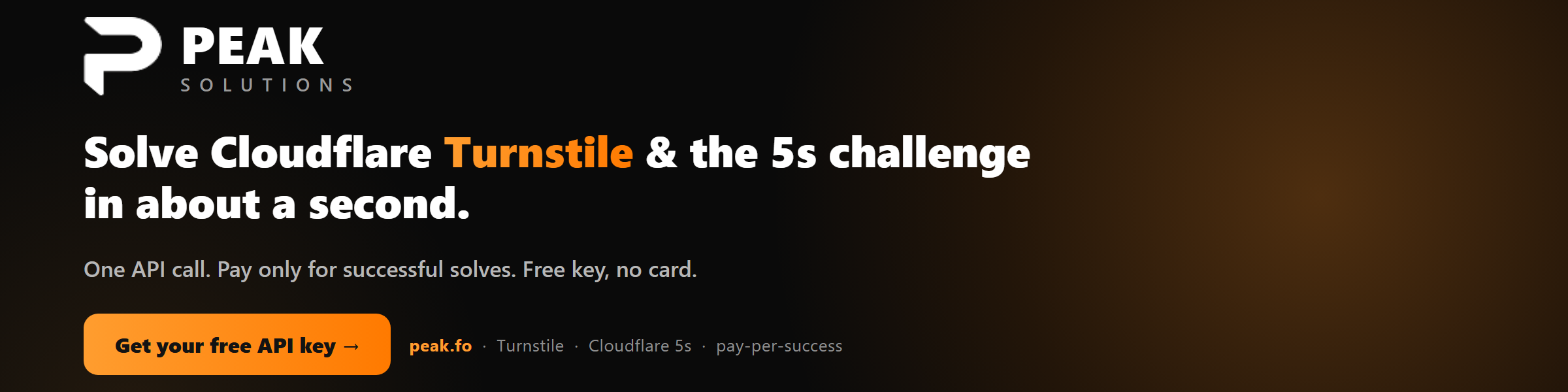 Peak - solve Cloudflare Turnstile & the 5s challenge in ~1s