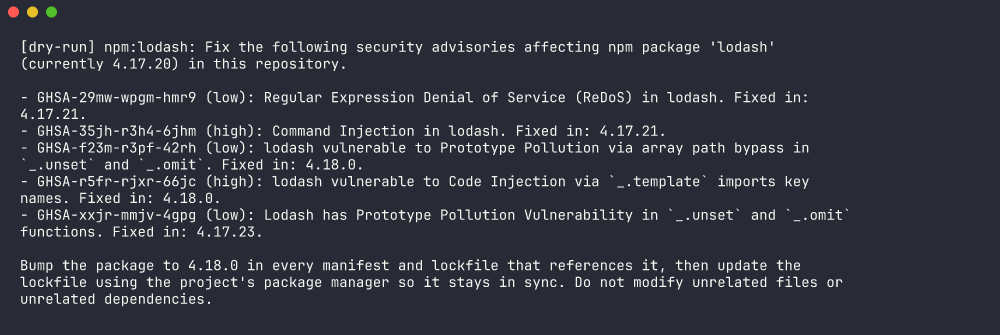 patchbot fix --dry-run