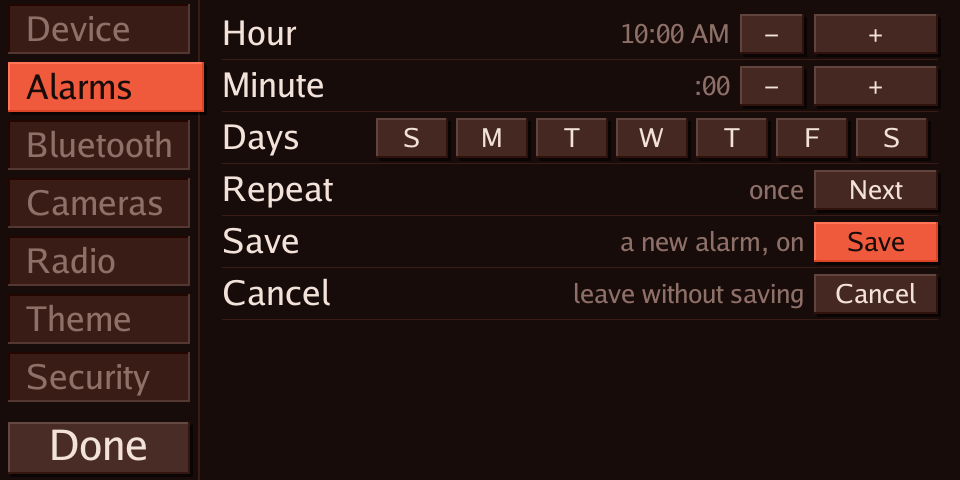 Alarm editor