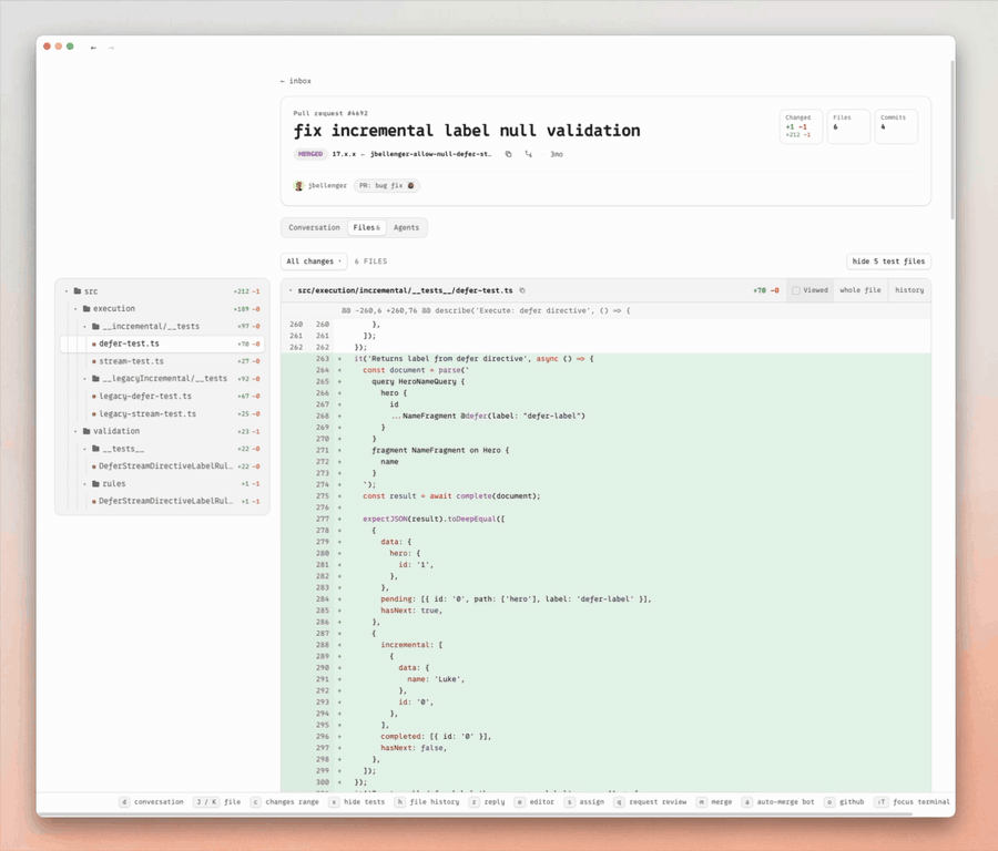 Folding five regression-test diffs in graphql/graphql-js#4692 to isolate the one-line implementation change