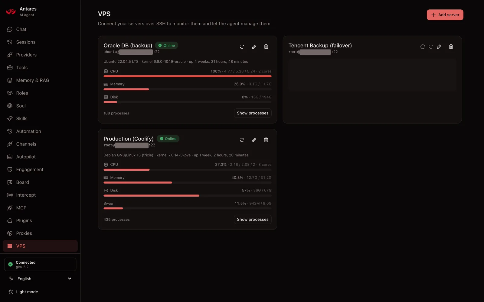 VPS monitoring