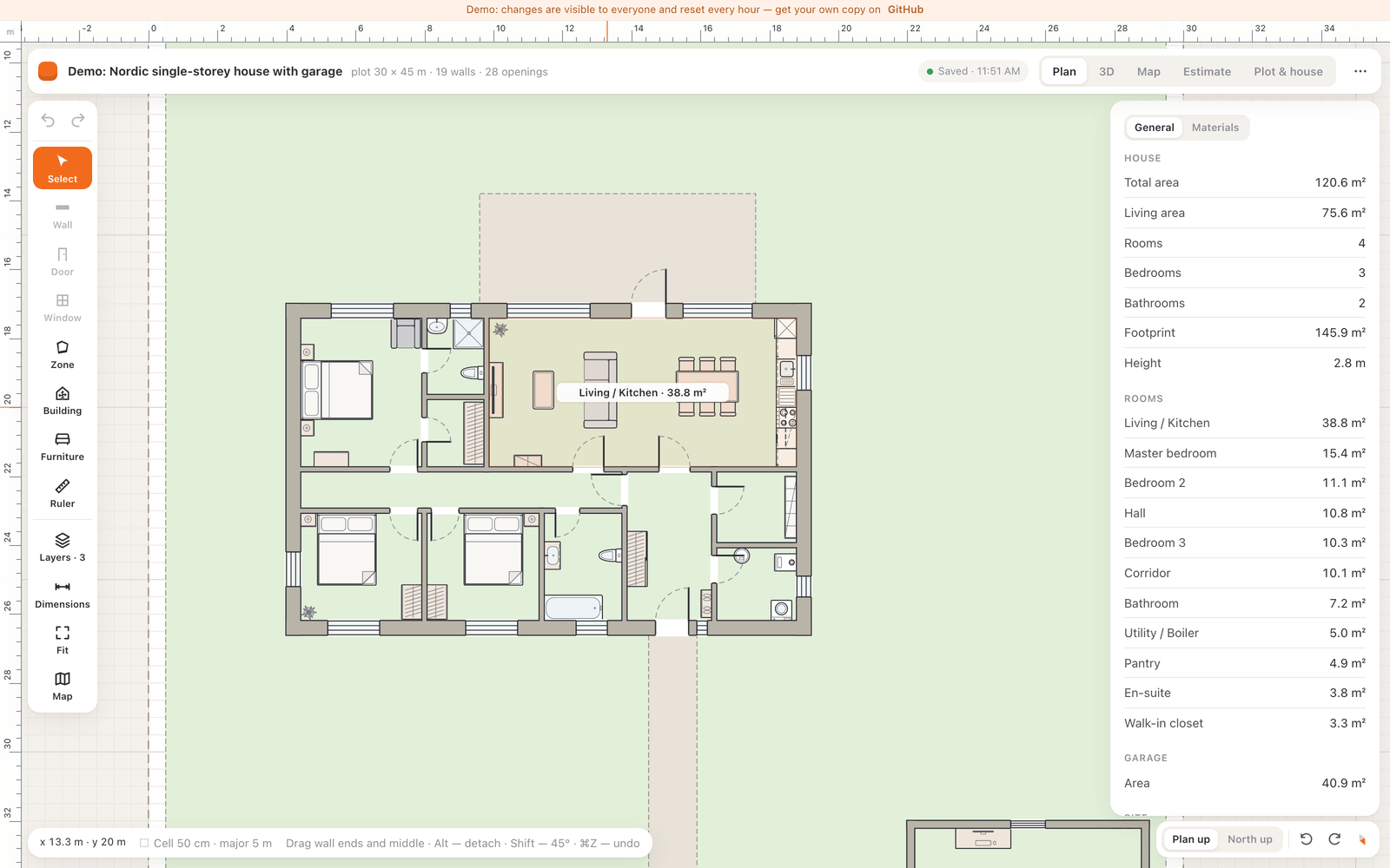 2D plan editor