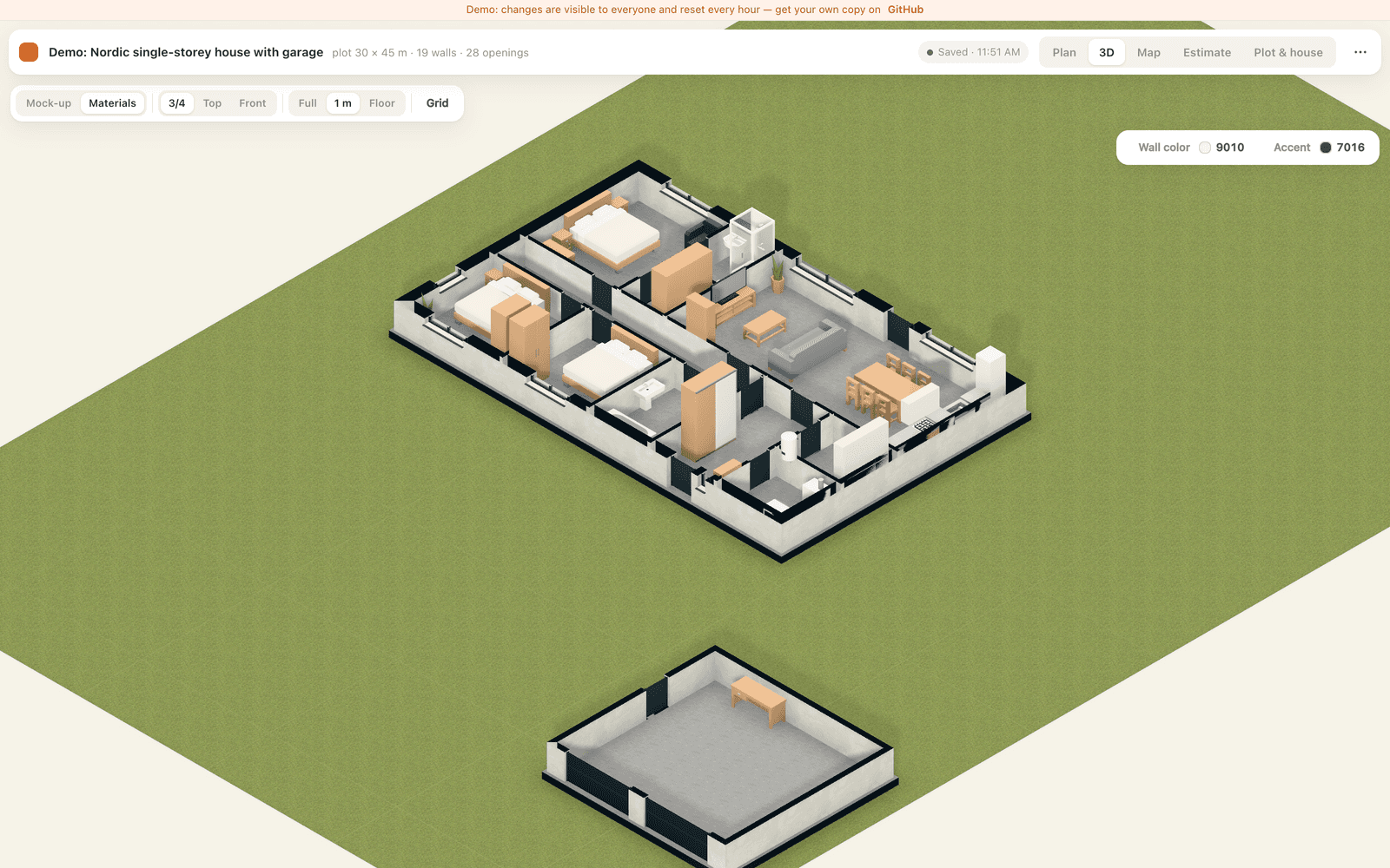 3D with low walls