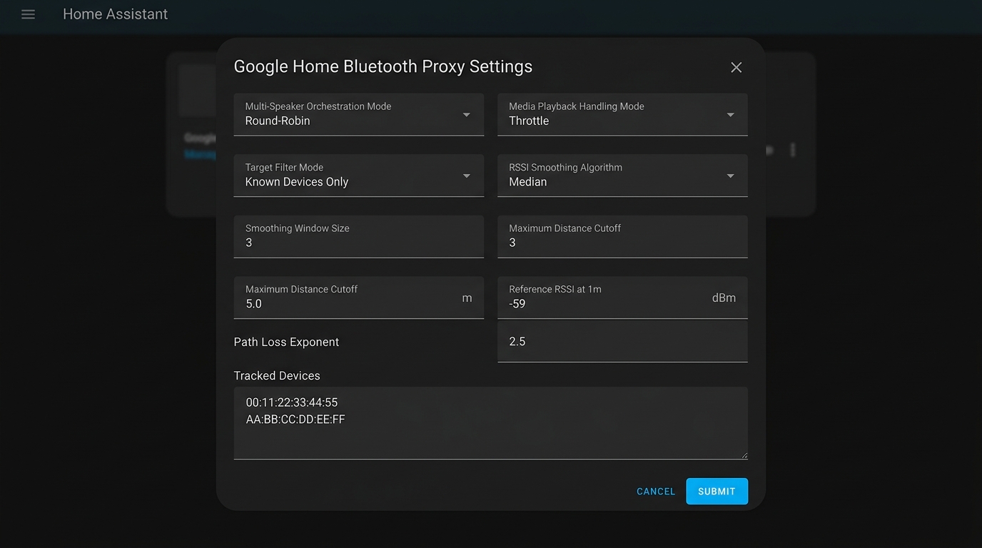 Integration Options Flow Dialog