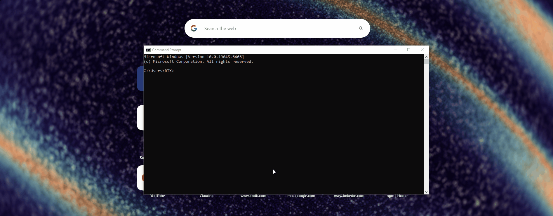 instagui demo — npx instagui ffmpeg opens a web form, click Run, output streams