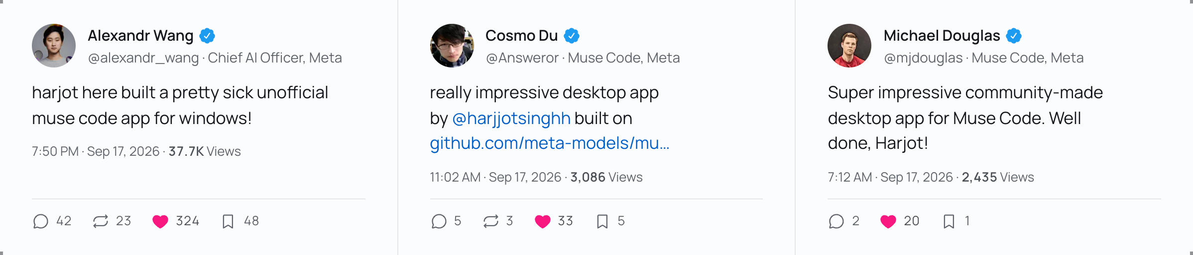 Posts about Helicon from Alexandr Wang, Cosmo Du and Michael Douglas