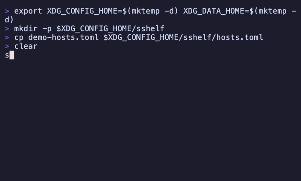 sshelf — fuzzy-search your SSH hosts and connect in two keystrokes