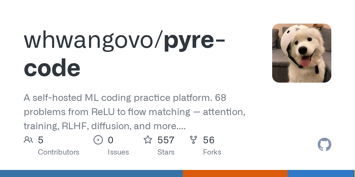 pyre-code: Real-Time ML Coding Practice for Attention, Diffusion & RLHF