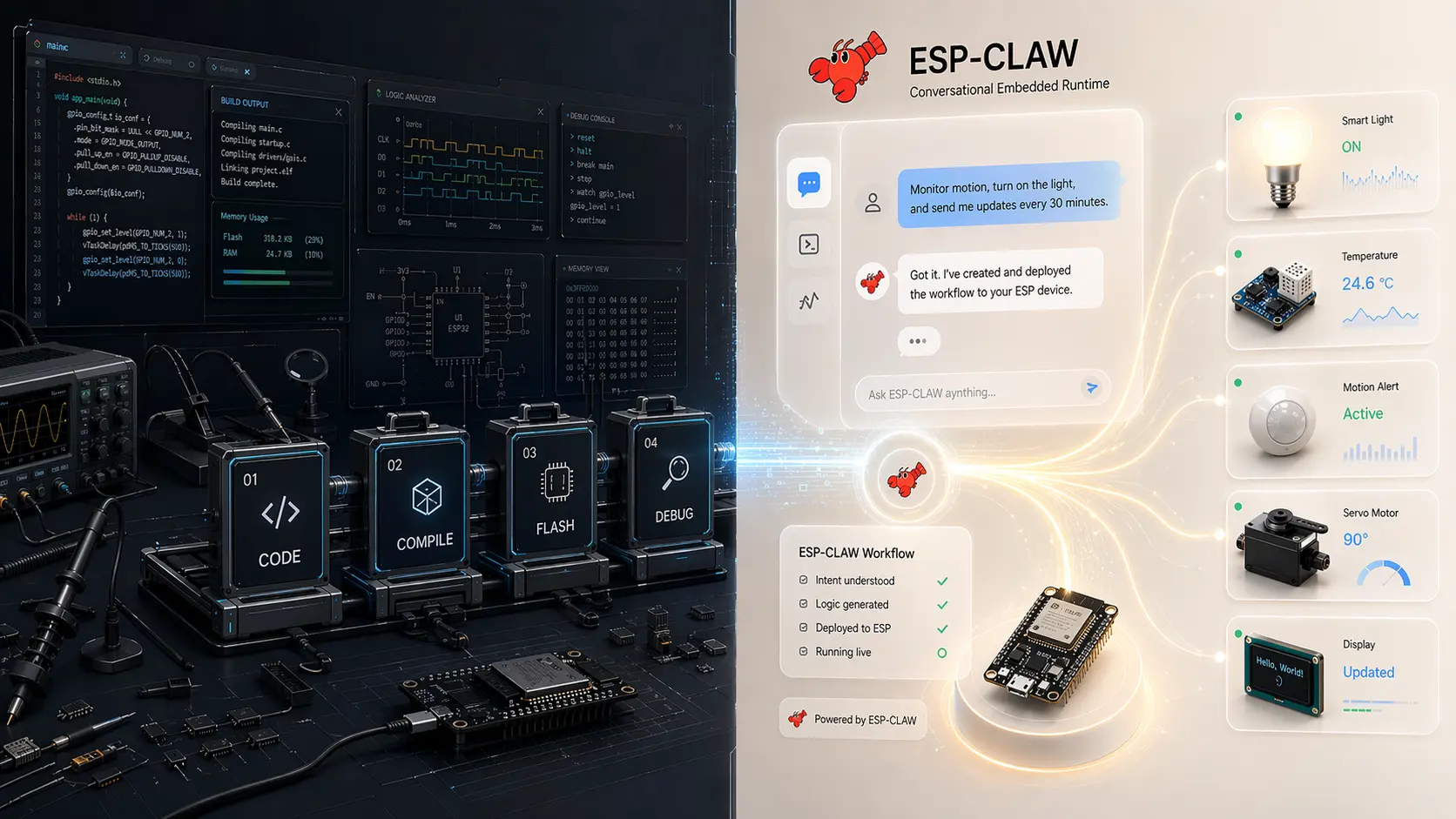 esp-claw: ESP-Claw, a "Chat Coding" AI agent framework for IoT devices
