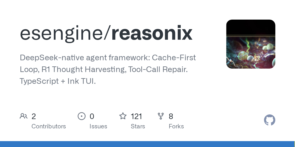 reasonix: DeepSeek-native agent framework: Cache-First Loop, R1 Thought Harvesti