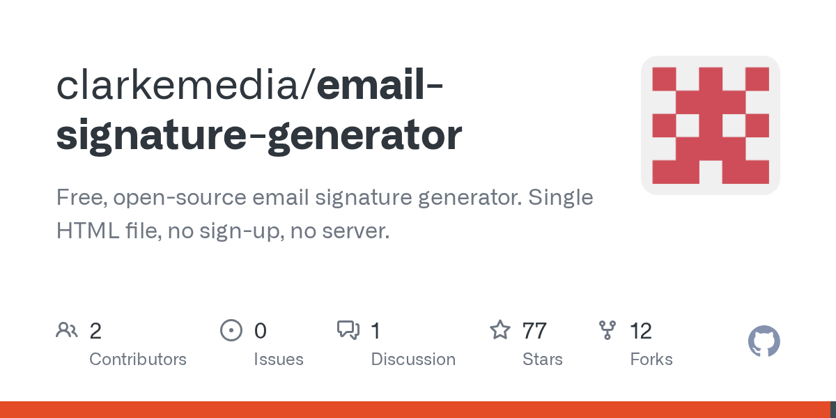 email-signature-generator: self-hosted tool creates customizable professional email signatures