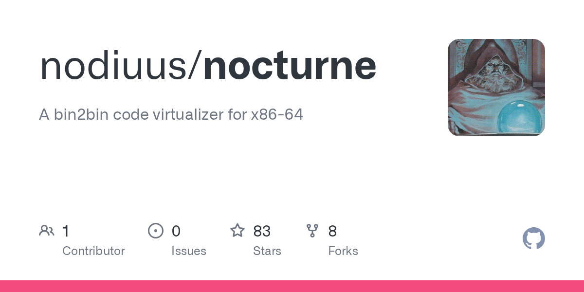 nodiuus/nocturne: named after one of my favorite games, "nocturne" is a bin2bin x86-64 PE code