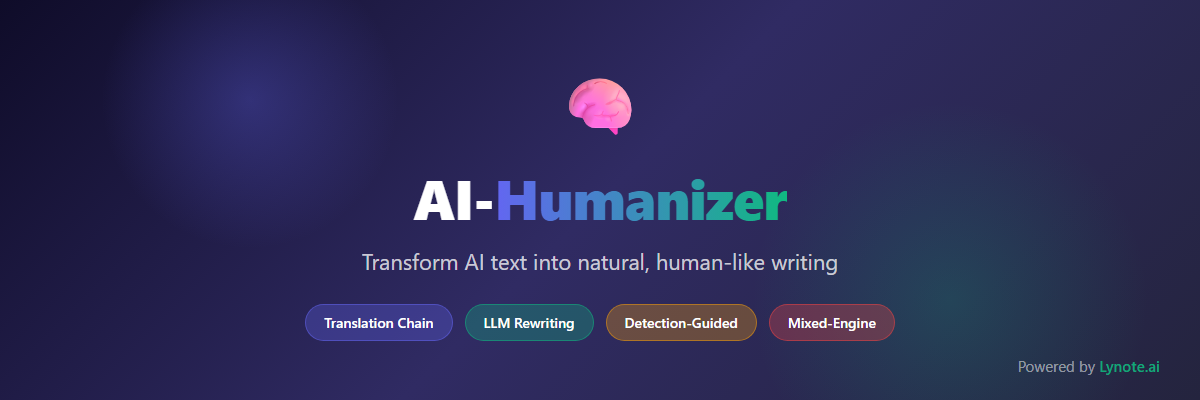 An overview of lynote-ai/humanize-text, an open-source project on GitHub
