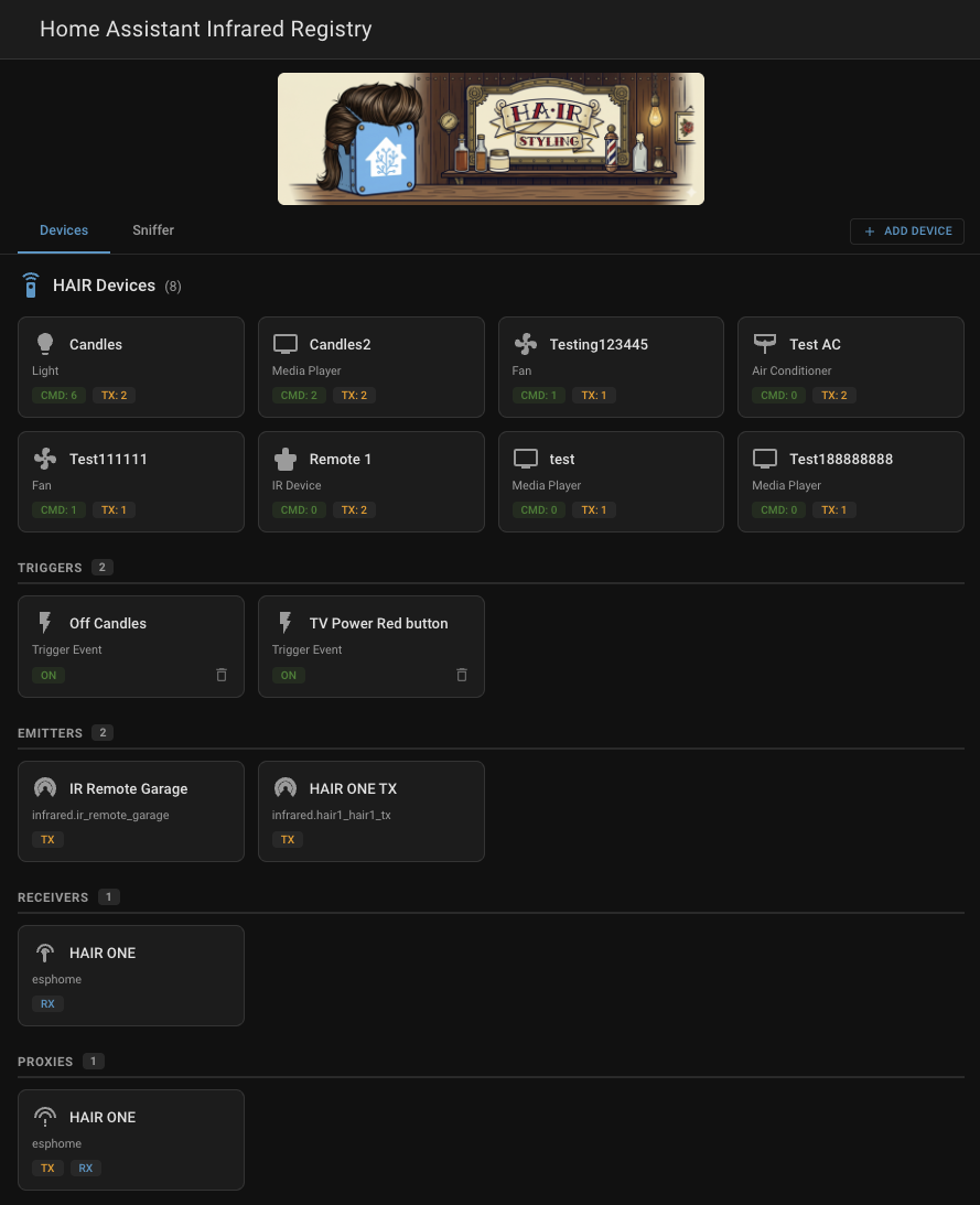 dab-labs/hair: no manufacturer picker. No model lookup. No code file downloads. No YAML.