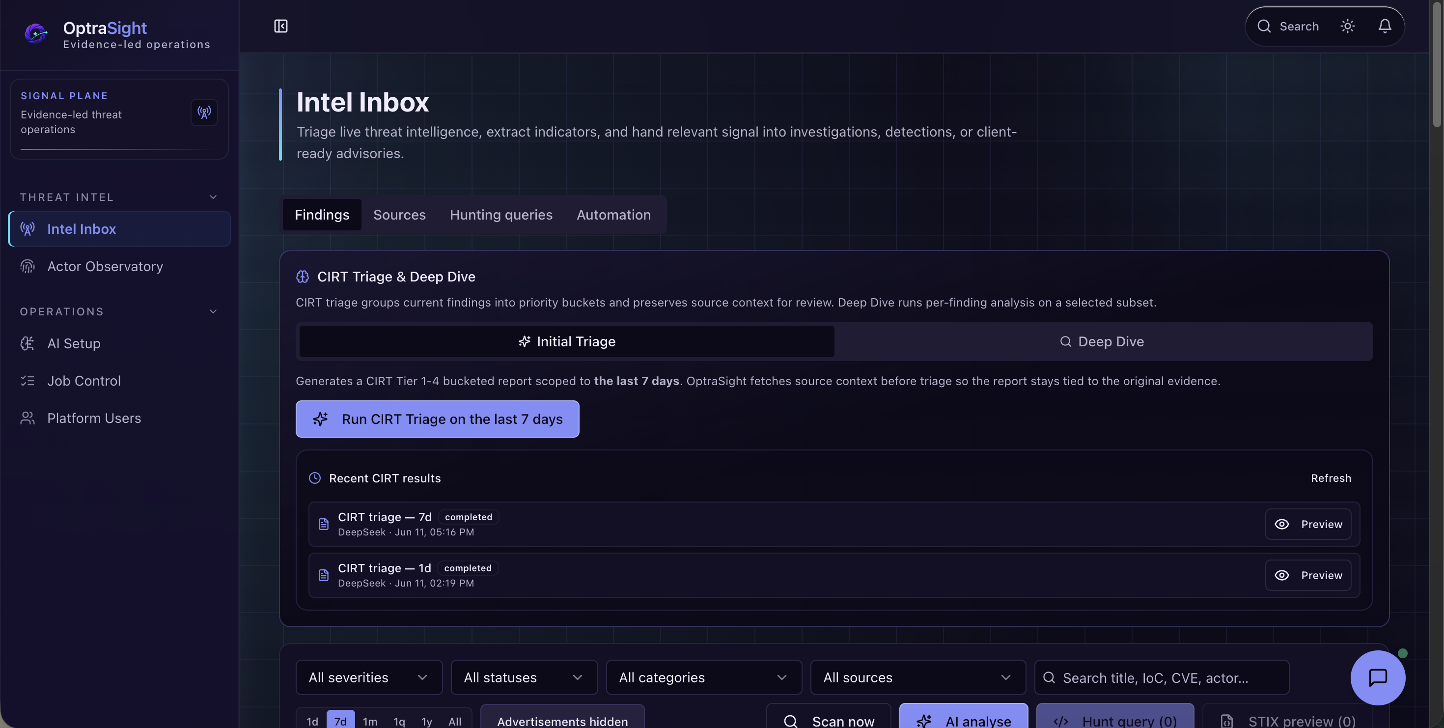 Chill-Ethical-People/Optrasight: batch One is an open-source cyber threat intelligence (CTI) workstation
