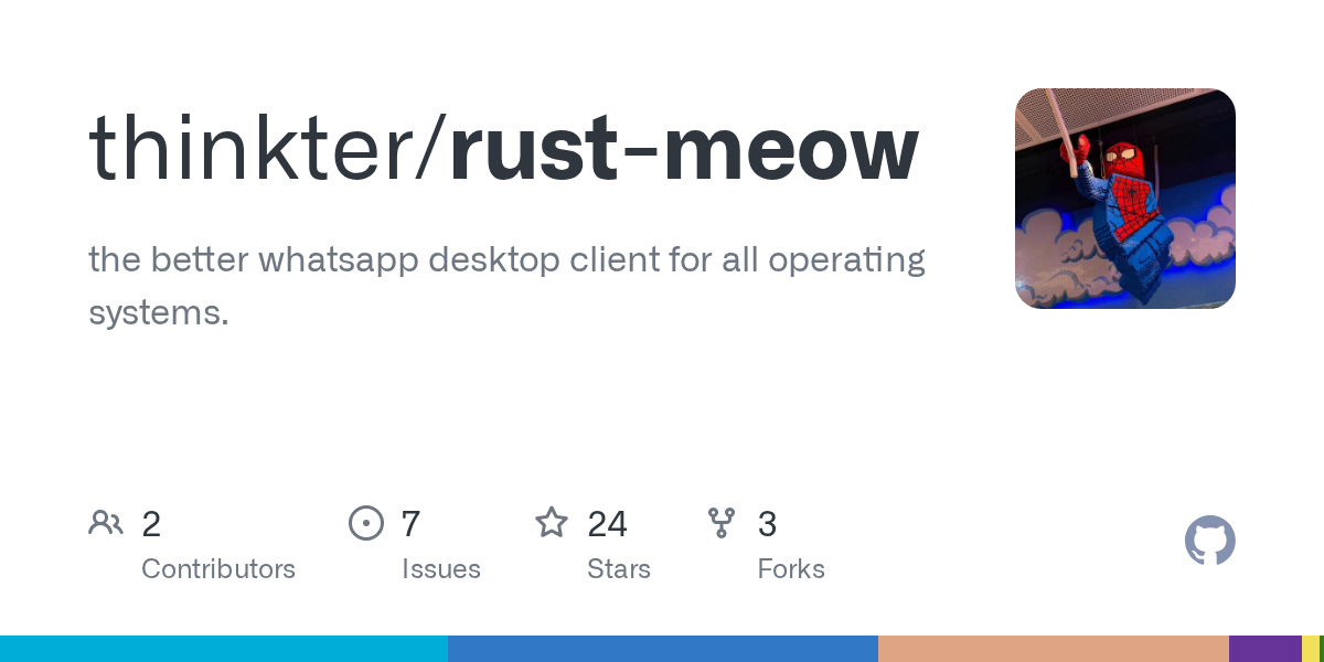 thinkter/rust-meow: rust Meow is a small Tauri desktop client backed by a local whatsmeow process