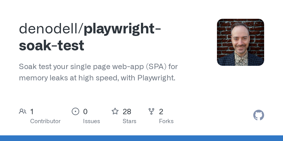 denodell/playwright-soak-test: soak test your single-page web app (SPA) for memory leaks at high speed